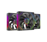Mars Gaming MF-LINKFINITYKIT2R, Kit 3X Ventilateurs Modulaires PWM 120mm à Pales Inversées, Éclairage ARGB Infinity Mirror, Système Modulaire LINKFINITY Magnétique, Configuration Flexible 2+1, Noir