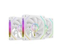 Mars Gaming MF-LINKFINITYKIT2R, Kit 3X Ventilateurs Modulaires PWM 120mm à Pales Inversées, Éclairage ARGB Infinity Mirror, Système Modulaire LINKFINITY Magnétique, Configuration Flexible 2+1, Blanc