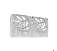 Mars Gaming MF-NCLX2, Kit 2x Ventilateurs 120mm PWM Ultra-Silencieux, Pales Hybrides, Roulement FDB Cuivre Hyper-Équilibré, Blanc