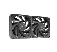 Mars Gaming MF-NCLX2, Kit 2x Ventilateurs Ultra-Silencieux 120mm, Design Pales Hybrides, Ventilateurs 2en1 avec Roulement FDB Cuivre Hyper-Équilibré, Système Connexion PWM, Pads Anti-Vibration, Noir