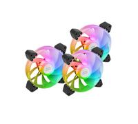 Mars Gaming MF3AR - Kit 3 Ventilateurs 120mm ARGB Reversed - 1100 RPM - 39 CFM - 14 dB - FDB - 3-Pin - 2.03 mmH2O - Noir