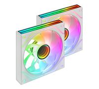 Mars Gaming MF-3DPROX2R, Kit de 2 Ventilateurs 120mm, Pales Inversées, Éclairage ARGB Triple Miroir Infini 360°, Contrôle PWM, Roulements FDB, Ventilateurs PC avec Compatibilité Totale ARGB, Blanc