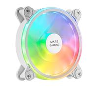 Mars Gaming MFXW, Ventilateur PC 12cm, ARGB Dual, Ultra Silencieux 14db, Blanc