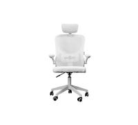 Mars Gaming MGC-ERGOPLUS Siège Rembourré Blanc, Dossier Mesh, Accoudoirs Réglables, Support Lombaire et Tête, Inclinaison 3-18°, Charge 120kg, 620x600x115cm