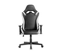 Chaise Gaming Leather PU MGC-PRO, Accoudoirs 2D, Dossier Inclinable, Blanc