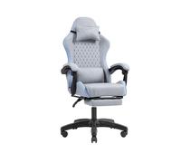 Mars Gaming MGC-X, Chaise Gaming Ergonomique, Tissu Respirant, Dossier Inclinable et Hauteur Réglable, Accoudoirs Dynamiques, Coussin Cervical et Lombaire, Chaise avec Repose-Pieds Extensible, Bleu