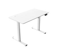 Mars Gaming MGD-ERGOPRO, Bureau à Réglage de Hauteur Électrique 73-118cm, Surface Ergonomique Fibre de Carbone, Structure Métallique, Support Casque et Gestion Câbles, Bureau Réglable 110x60cm, Blanc