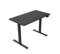 Mars Gaming MGD-ERGOPRO, Bureau à Réglage de Hauteur Électrique 73-118cm, Surface Ergonomique Fibre de Carbone, Structure Métallique, Support Casque et Gestion Câbles, Bureau Réglable 110x60cm, Noir