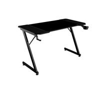 Mars Gaming MGD-X120, Bureau Gaming Ergonomique, Surface en Fibre de Carbone, Structure Métallique, Tapis de Souris XXL, Supports Casque et Boissons, Gestion des Câbles, Bureau Gaming 120x60cm, Noir