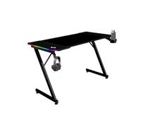 Mars Gaming MGD-X120RGB, Bureau Gaming Ergonomique, Éclairage ARGB avec Télécommande, Surface Fibre de Carbone, Tapis XXL, Supports Casque et Boisson, Gestion Câbles, Bureau Gaming 120x60cm, Noir