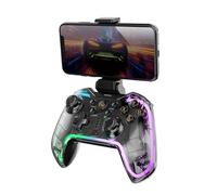 Mars Gaming MGP-BT2, Manette Bluetooth 5.0, RGB Néon, Support Smartphone jusqu’à 7", Vibration Haptique, Gâchettes Analogiques, Macros, Switch, Switch 2, PC, Android, iOS, PS3, PS4, Transparent