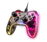 Mars Gaming MGPC, Manette de Jeu Professionnelle Neón RGB, Vibration Haptique Duale, Joysticks Analogiques, Pour PC, PS3, Mac, Switch, Switch 2, Raspberry Pi, Android, Transparent