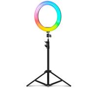 Mars Gaming MGRING, Anneau Lumineux Professionnel ARGB, Trépied Aluminium, Support Smartphone et Webcam, Télécommande