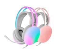 Casque 360° Chroma RGB Flow MH-GLOW Rose Microphone Compatibilité Universelle