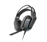 Mars Gaming MH-Strike, Casque Gaming FRGB Rainbow, Design Ergonomique, Drivers Néodyme 50 mm, Microphone Pliable, Commandes Intégrées, Coussinets Air, Arceau Réglable, Multiplateforme, Noir