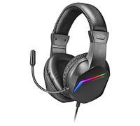 Mars Gaming MH122, Casque de Jeu FRGB Over Ear avec Microphone, Son HiFi, Annulation du Son, Ultra Léger, PS4 PS5 Xbox Switch Switch 2 Tablet Windows Mac, Noir