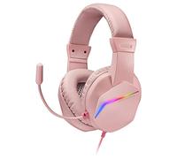 Mars Gaming MH122, Casque de Jeu FRGB Over Ear avec Microphone, Son HiFi, Annulation du Son, Ultra Léger, PS4 PS5 Xbox Switch Switch 2 Tablet Windows Mac, Rose