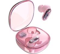 Mars Gaming MHIB2, casque Bluetooth 5.4, son immersif, design ergonomique, semi-transparent et ultra-compact, 24 heures de jeu, casque sans fil avec étui et indicateur LED, rose