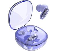 Mars Gaming MHIB2, casque Bluetooth 5.4, son immersif, design ergonomique semi-transparent et ultra-compact, 24 heures de lecture, casque sans fil avec étui et indicateur LED, violet