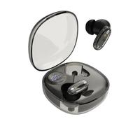 Mars Gaming MHIB2, Écouteurs Bluetooth 5.4, Son Immersif, Design Ergonomique Semi-Transparent et Ultra-Compact, 24 Heures d'Autonomie, Écouteurs sans Fil avec Boîtier et Indicateur LED, Noir