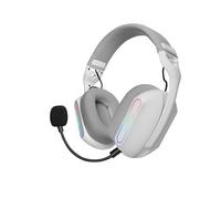 Mars Gaming Casque gaming MHW-Pro – Sans fil ARGB Flow, Son 7.1, Bluetooth 5.3, micro double, Blanc