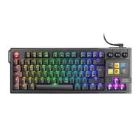 Mars Gaming MK-Master Clavier Mécanique TKL 79 Touches RGB Chroma Français | SmartDeck LCD 6 Touches et Support GIF, 3 Knobs, Switches Hot-Swap HAIMU RED Linéaires Lubrifiés, Gasket-Mount, 1000Hz, Noir