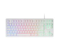 Mars Gaming MK023, Langue Espagnole, Clavier Gaming TKL, Technologie Hybride H-Mech, Éclairage FRGB Rainbow, Anti-ghosting, Compatibilité Universelle, Blanc
