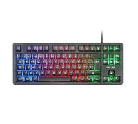 Mars Gaming MK023, Langue Espagnole, Clavier Gaming TKL, Technologie Hybride H-Mech, Éclairage FRGB Rainbow, Anti-ghosting, Compatibilité Universelle, Noir