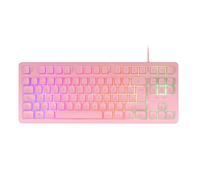 Mars Gaming MK023, Langue Espagnole, Clavier Gaming TKL, Technologie Hybride H-Mech, Éclairage FRGB Rainbow, Anti-ghosting, Compatibilité Universelle, Rose