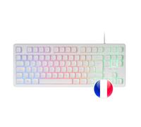 Mars Gaming MK023, Langue Français, Clavier Gaming TKL, Technologie Hybride H-Mech, Éclairage FRGB Rainbow, Anti-ghosting, Compatibilité Universelle, Blanc