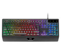 Mars Gaming MK124, Langue Espagnol, Clavier Ergonomique H-Mech, Repose-Poignets Intégré, Éclairage FRGB Rainbow, Gaming Antighosting Avancé, Multiplateforme, Noir