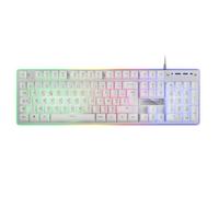 Mars Gaming MK220 Blanc, Langue Française, Clavier Gaming H-Mech, FRGB Rainbow et Halo, Antighosting
