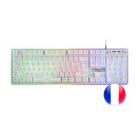 Mars Gaming Clavier Gamer MK220 RGB H-Mech Antighosting AZERTY Blanc