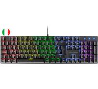 Mars Gaming MK422 Noir, Clavier Mécanique Gaming RGB, Antighosting, Switch Mécanique Marron, Langue Italienne
