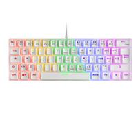 Mars Gaming MK60 Blanc, Clavier Gaming Mécanique FRGB, Antighosting, Switch Mécanique Rouge, Langue Italien