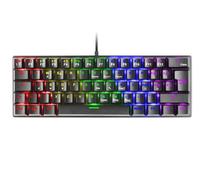MARS GAMING MK60 Noir, Clavier Gaming Mécanique FRGB, Antighosting, Switch Mécanique Bleu, Langue Italien