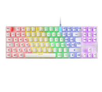 MARS GAMING MK80 Blanc, Clavier Gaming Mécanique TKL FRGB, Antighosting, Switch Mécanique Bleu, Langue Italien