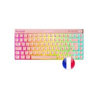Mars Gaming MKCLOUDPBFR clavier USB + Bluetooth AZERTY Français Rose - Neuf