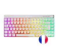 Mars Gaming MKCLOUDWRFR clavier Jouer USB + Bluetooth AZERTY Français Blanc