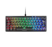Mars Gaming MKMINIPRO, Anglais US, Clavier mécanique Compact 60%, commutateurs mécaniques Hot-Swappable, éclairage RGB Chrome, Antighosting, Multiplateforme, Switch Marron, US, Noir