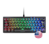 Mars Gaming MKMINIPRO, Anglais US, Clavier mécanique Compact 60%, commutateurs mécaniques Hot-Swappable, éclairage RGB Chrome, Antighosting, Multiplateforme, Switch Silencieux, US, Noir
