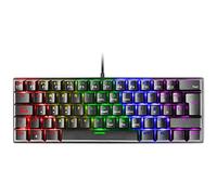 Mars Gaming MKMINIPRO, Clavier mécanique Ultra-Compact 60%, commutateurs mécaniques Hot-Swappable, éclairage RGB Chrome, Clavier Gaming Antighosting, Multiplateforme, Switch Silencieux, US, Noir