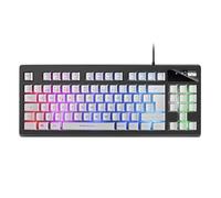 Mars Gaming MKAXWPT Clavier Compact TKL H-Mech, Éclairage RGB 9 Effets, Repose-Poignets en Gel, Blanc, Portuguese Language