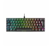 Mars Gaming MKMINIPRO, Clavier mécanique Ultra-Compact 60%, commutateurs mécaniques Hot-Swappable, éclairage RGB Chrome, Clavier Gaming Antighosting, Multiplateforme, Switch Silencieux, US, Noir
