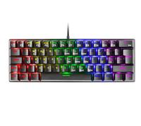 Mars Gaming MKMINIPRO, Clavier mécanique Ultra-Compact 60%, commutateurs mécaniques Hot-Swappable, éclairage RGB Chrome, Clavier Gaming Antighosting, Multiplateforme, Switch Silencieux, US, Noir