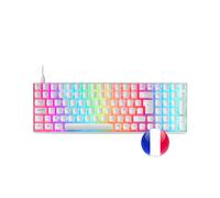 Mars Gaming MKULTRA Clavier Gaming 96% AZERTY FR Blanc, Switches Mécaniques OUTEMU SQ, Rétroéclairage LED RGB, Touches PBT Pudding, USB, Compatible Windows/macOS/Linux