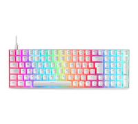 Mars Gaming MKULTRA, Clavier Mécanique Blanc RGB, Compact 96%, Switch Outemu SQ Marron, Espagnol -US