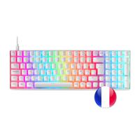 Mars Gaming Clavier mécanique MKMINIPRO 60% Hot-Swap RGB Chroma switch bleu français Blanc
