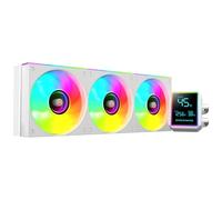 Mars Gaming ML-LCDPRO360 Refroidissement Liquide AIO 600 W TDP, Écran LCD 2,8" Multimoniteur, Pompe 4e Gén Opti-Chamber avec Base en Cuivre, 3× Ventilateurs 120 mm ARGB Infinity Mirror, Blanc