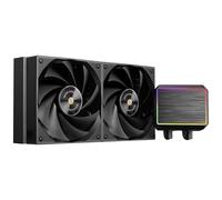 Mars Gaming ML-PROII240 Refroidissement Liquide AIO 450W TDP, Pompe 4ème Gén Opti-Chamber Base en Cuivre et Microcanaux, 2x Ventilateur 120mm FDB, Bloc en Aluminium Brossé avec FRGB Linéaire, Noir